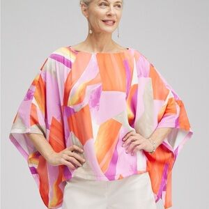 Chicos Abstract Print Poncho
